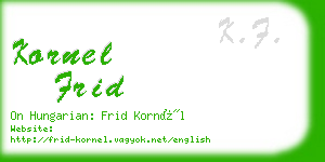 kornel frid business card